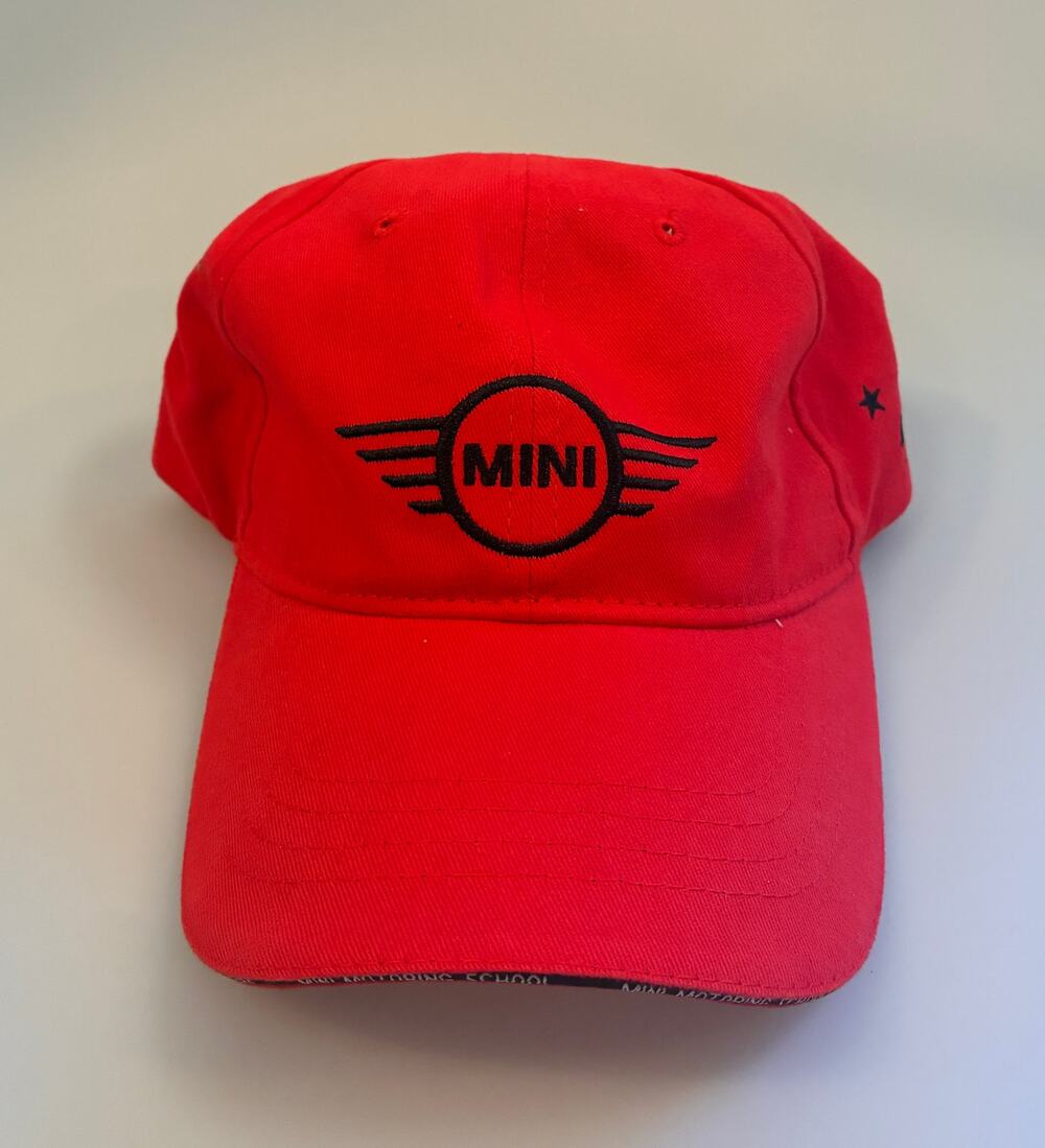 MINI Motoring School Red Baseball Cap Hat Cooper Wings Logo California Bear